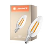 Ledvance Classic LED E14 Candela Filamento Chiara 2.9W 470lm - 827 Bianco Molto Caldo | Dimmerabile - Sostitutiva 40W