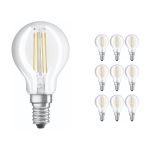 Confezione Multipack 10x Osram CLASSIC LED E14 Pera Filamento Chiara 4.2W 470lm - 927 Bianco Molto Caldo | Miglior Resa Cromatica - Dimmerabile - Sostitutiva 40W