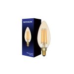 Noxion Lucent LED E14 Candela Filamento Ambra B35 4.5W 400lm - 822 Bianco Molto Caldo | Dimmerabile - Sostitutiva 35W