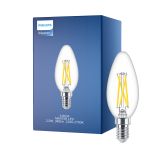 Philips MASTER LED E14 Candela Filamento Chiara 2.5W 340lm - 922-927 Dim To Warm | Miglior Resa Cromatica - Dimmerabile - Sostitutiva 25W
