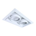 Noxion Incasso Spot Senza bordi Pro 2x AR111 Inclinabile Bianca | Ritaglio 314x164mm - G53 Attacco
