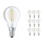 Confezione Multipack 10x Osram CLASSIC LED E14 Pera Filamento Chiara 4.2W 470lm - 927 Bianco Molto Caldo | Miglior Resa Cromatica - Dimmerabile - Sostitutiva 40W
