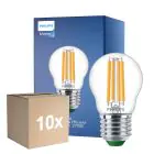 Confezione Multipack 10x Philips MASTER LED Candela Ultra Efficient E27 Sferica Chiara 2.3W 485lm - 827 Bianco Molto Caldo | Sostitutiva 40W