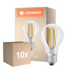 Confezione Multipack 10x Ledvance Classic LED E27 Pera Filamento Chiara 5.9W 806lm - 827 Bianco Molto Caldo | Sostitutiva 60W